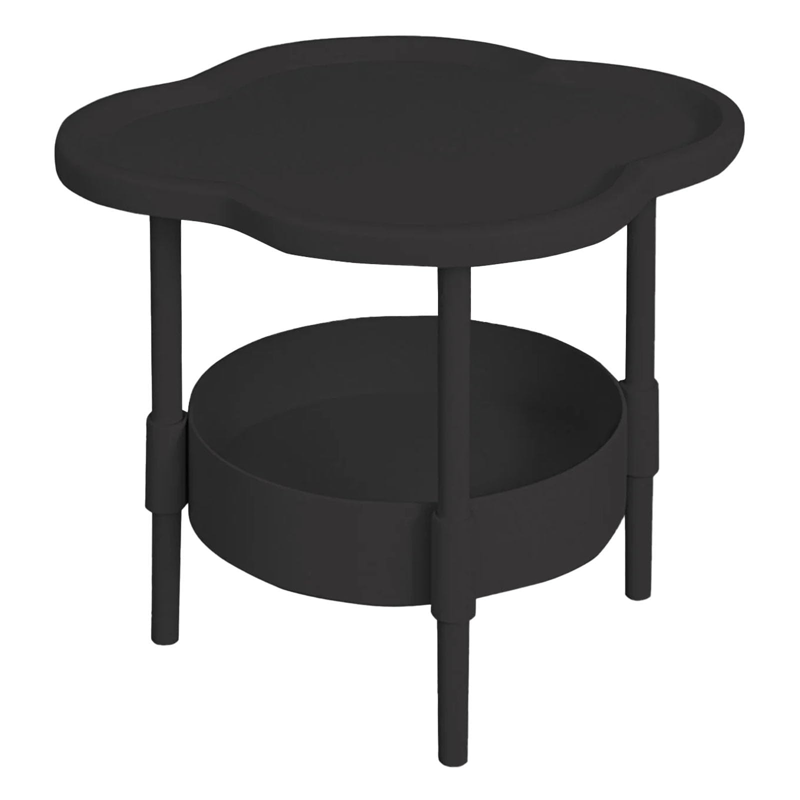 Zweistöckiger Beistelltisch mit abnehmbarem Tablett, moderner Kleiner Couchtisch für Wohnzimmer, Schlafzimmer, Balkon und den Innen- und Außenbereich (Coffee, One Size)
