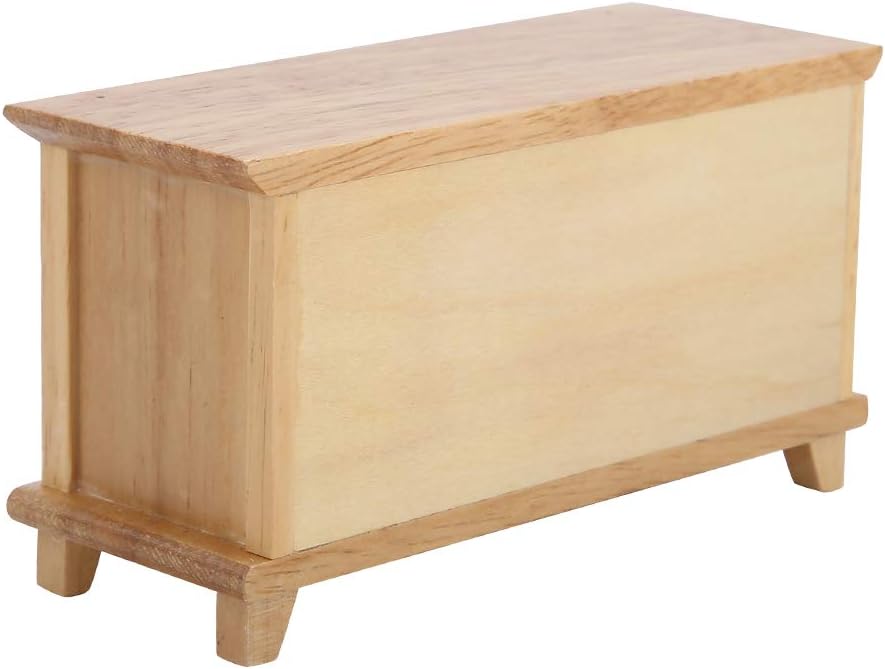Generic Miniatur-Puppenhaus-TV-Schrank aus Holz, Realistische Mini-Möbel für Wohnzimmer, Kindergeschenk, Maßstab 1:12 für (Naturholz)