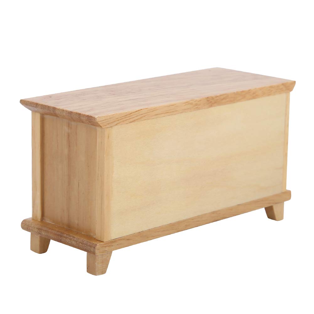 Generic Miniatur-Puppenhaus-TV-Schrank aus Holz, Realistische Mini-Möbel für Wohnzimmer, Kindergeschenk, Maßstab 1:12 für (Naturholz)