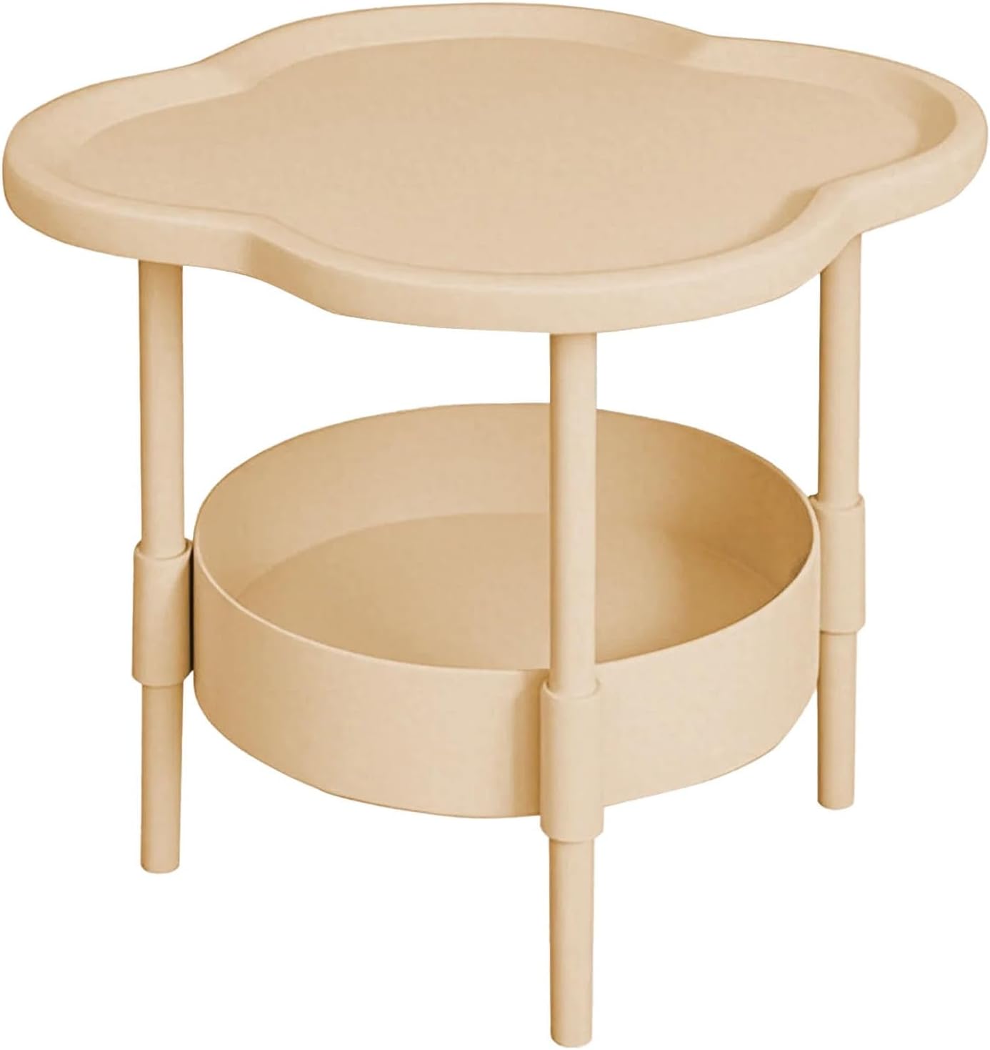 Zweistöckiger Beistelltisch mit abnehmbarem Tablett, moderner Kleiner Couchtisch für Wohnzimmer, Schlafzimmer, Balkon und den Innen- und Außenbereich (Coffee, One Size)