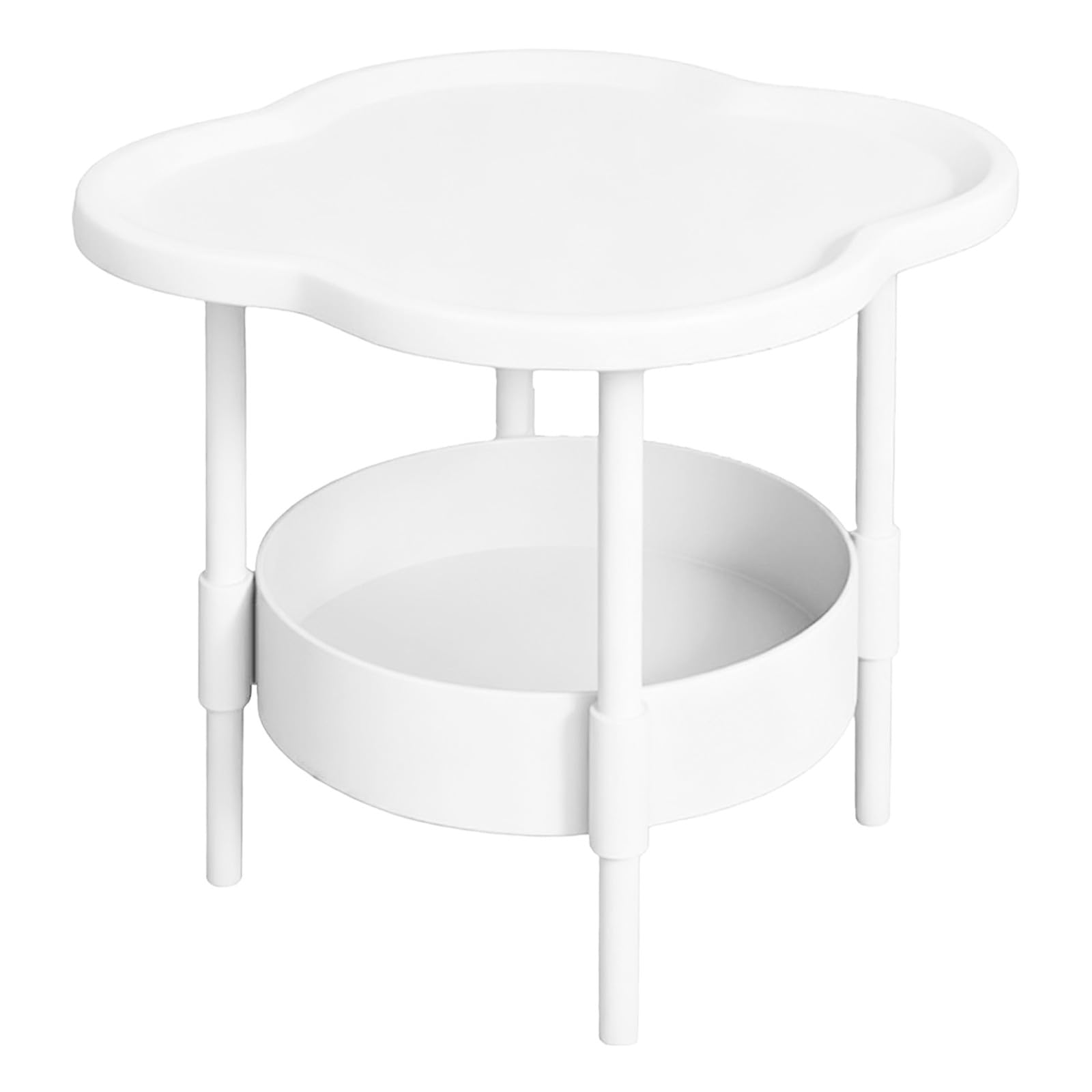 Zweistöckiger Beistelltisch mit abnehmbarem Tablett, moderner Kleiner Couchtisch für Wohnzimmer, Schlafzimmer, Balkon und den Innen- und Außenbereich (Coffee, One Size)
