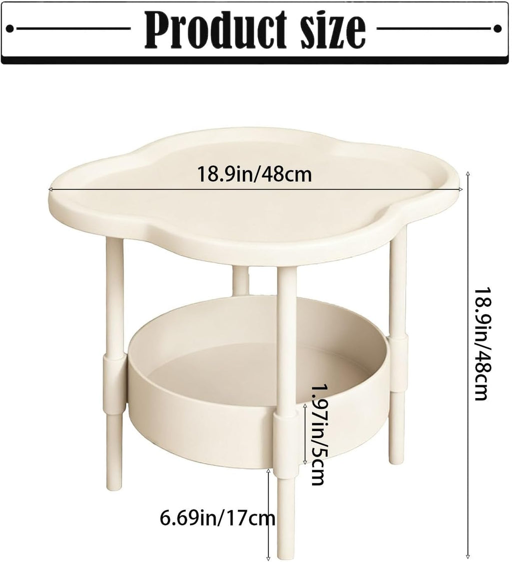 Zweistöckiger Beistelltisch mit abnehmbarem Tablett, moderner Kleiner Couchtisch für Wohnzimmer, Schlafzimmer, Balkon und den Innen- und Außenbereich (Coffee, One Size)