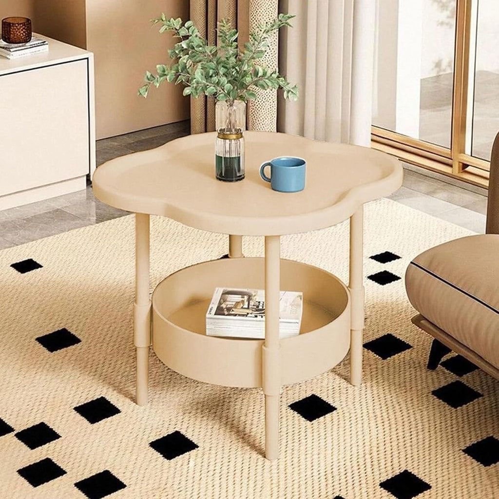 Zweistöckiger Beistelltisch mit abnehmbarem Tablett, moderner Kleiner Couchtisch für Wohnzimmer, Schlafzimmer, Balkon und den Innen- und Außenbereich (Coffee, One Size)